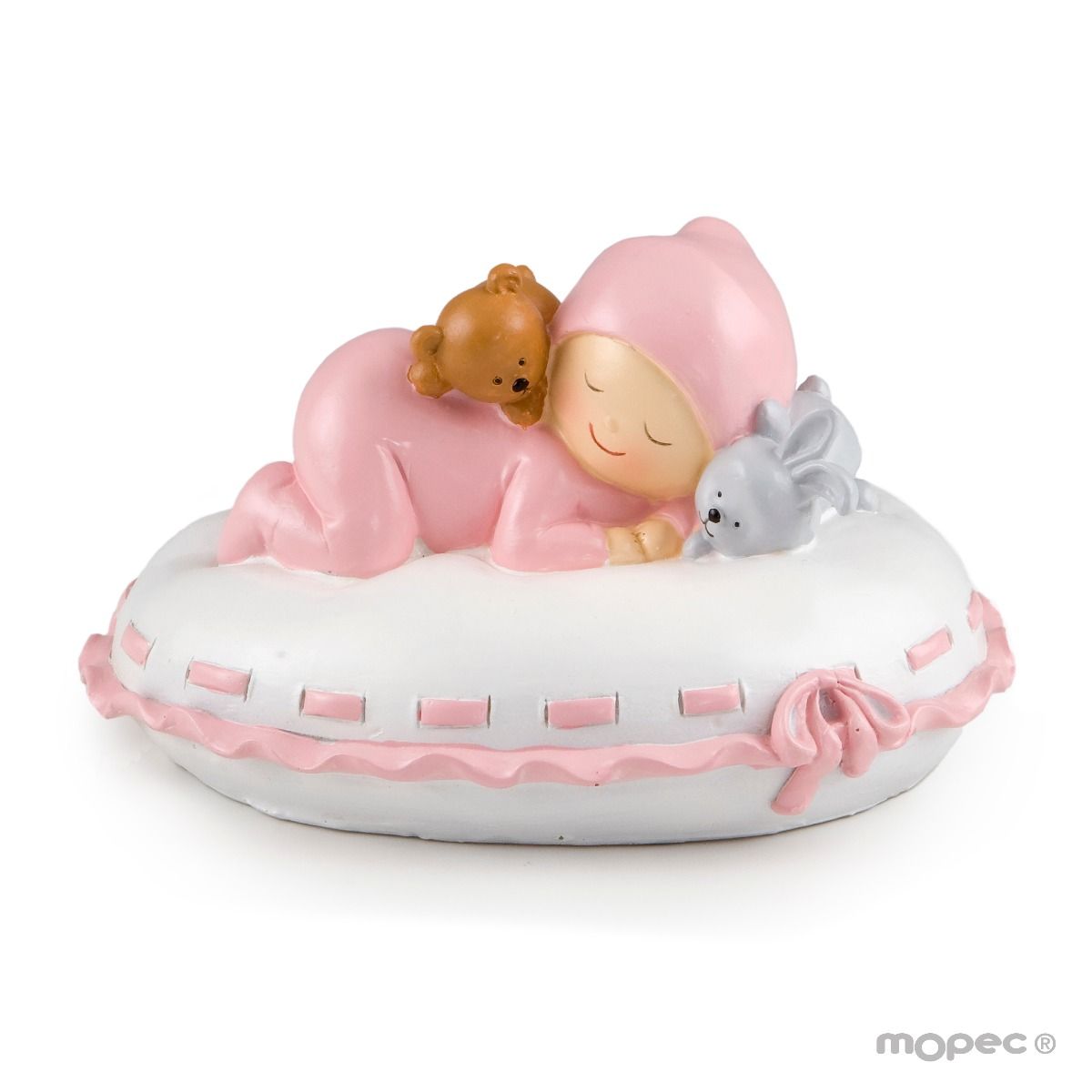 Figure For Cake And Baby Piggy Bank With Pink Pillow Wholesale Mopec