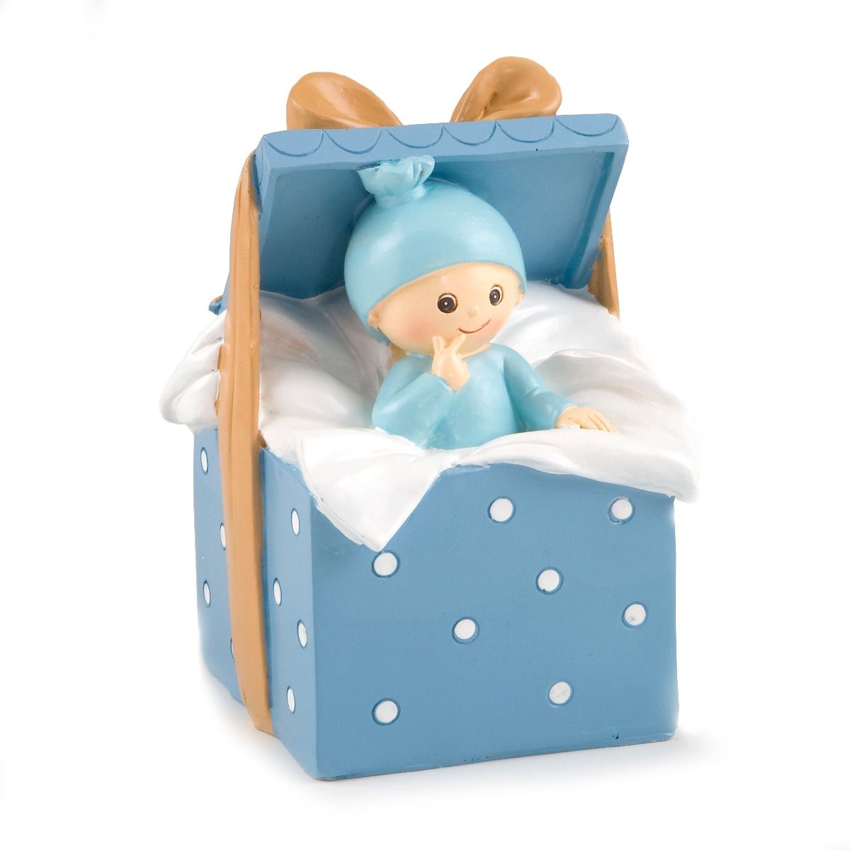 Figure Pour Gateau Tireline Bebe Boite Bleu 10x15x9cm Mopec