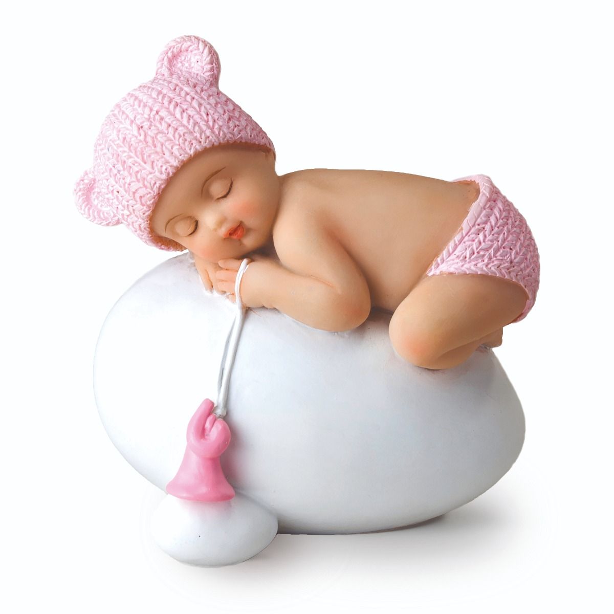 Figurine Pour Gateau En Resine 8cm Bebe Fille Rose Qui Dort Mopec