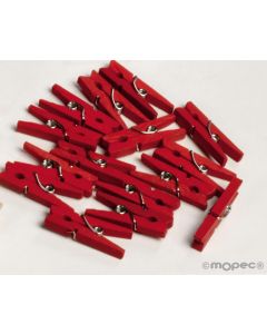 Pinza mini 2,5cm roja precio x caja de 100pcs.