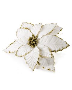 Ponsieta flower ivory and gold, min.6