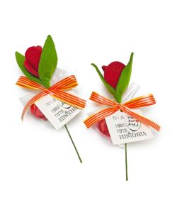 Sant Jordi Rose avec 1 chocolat et carte