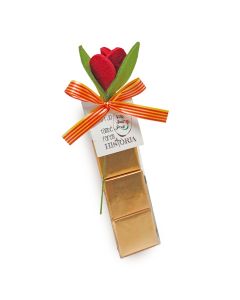 Sant Jordi Rose avec 3 chocolats et carte