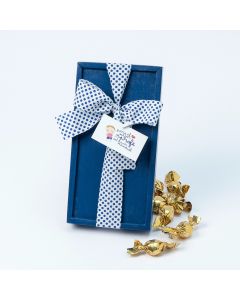 Blue wooden box polka dots card El Mejor Profe 15 croki