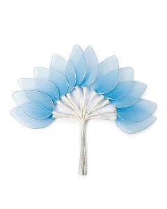 Fiore tulle blue con filo mazzo di 12