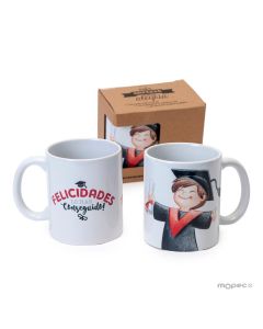 Taza cerámica graduación en caja regalo