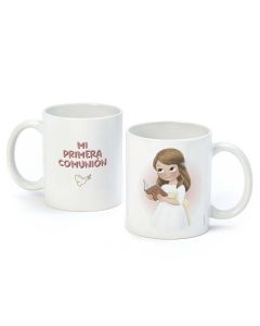  Tasse en céramique de première communion fille avec coffret cadeau Bible