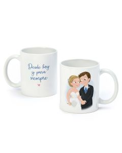 Mug des mariés "Desde hoy y para siempre" dans un coffret cadeau