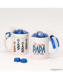 Ceramic mug EL MEJOR PAPÁ... in a gift box + chocolates