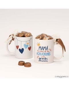 Tasse en céramique MAMÁ LA REINA boîte-cadeau +6choc.