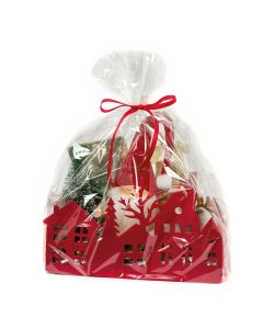 Pack cesto feltro forme casa decorazioni natal cioccolatini