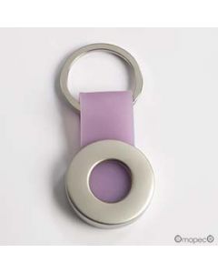 Porte-clefs metallique ruban lilas