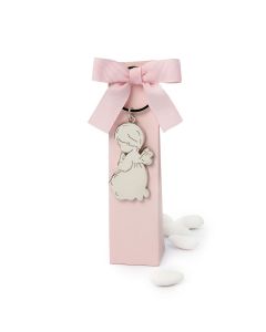 Pink box metal angel keyring 5 chocolates