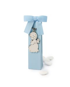 Blue box metal angel keyring 5 chocolates