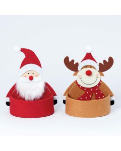 Reindeer and Santa felt basket, min.2