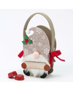 Brown Gnome felt basket 19cm. Christmas sign 5 torinos