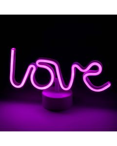 Insegna al neon Love con supporto 28cm