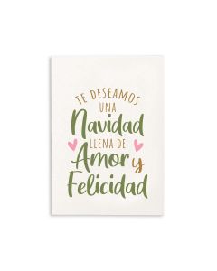 Tarjeta Navidad..Amor y Felicidad 5,2x7,4cm.1hj=16u, min.5hj