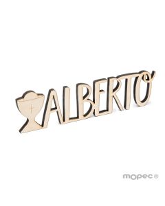 Letrero de madera cáliz personalizado 1 nombre 