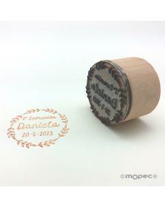 Sello personalizado Comunión Corona de olivo 3,5Øx2,5cm.