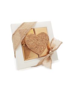 Cork heart adhesive in 4 chocolates case