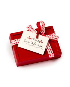 Coffret en bois rouge carte San Valentin 3 cora-choc