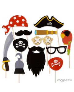 Set de postizos PIRATAS, 12 piezas