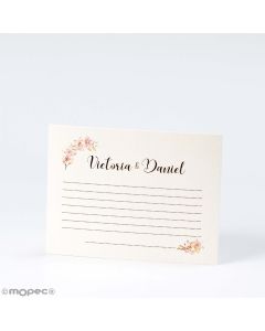 Wedding card flowers customizable  12.3x8cm min 25 pcs