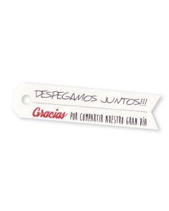 Tarjeta despegamos juntos 6,5cm. (preciox51u.). min.51