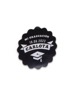 Etiq. adh. Mi graduación ondas negra 1hj=24u.min.5