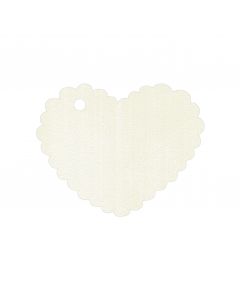 Bigliettino ondulato cuore bianco 5x4cm (prezzox30u)