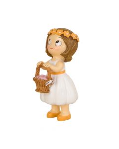 Figura pastel Pop & Fun niña cesta pétalos 11cm.