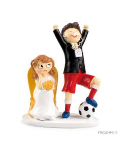 Figura pastel novios futbolista Pop & Fun 14,5x19,5 cm