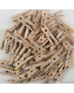 Natural mini wood clothes peg, box of 100pcs.