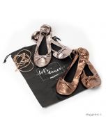 Ballerines pliables argent et cuivre taille M et sac talons