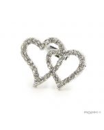 Broche corazones strass 3,4x2,5cm. min.12