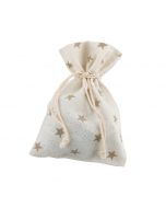 Bolsa algodón estrellas beige 10x14cm. min.12