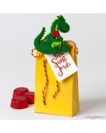 Sant Jordi felt dragon with clip, 4 torinos choc.