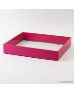 Lux fucsia patent leather carton tray 27x24x4,5cm