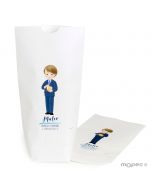 Sac en papier blanc enfant Communion Bible 12x21X5cm.