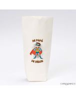 Bolsa blanca Super Papá 12x22,5cm. min.25