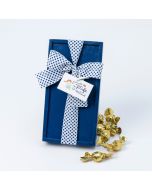 Blue wooden box polka dots bow card La Mejor profe 15 croki