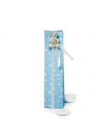 Boite étoile bleue avec broche ours strass 3 chocolats