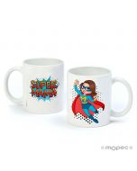 Mug en céramique SUPER MOM dans une boîte cadeau