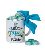 Taza cerámica para el mejor  Papa en caja regalo con 6 bombones