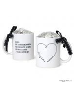 Tasse je t'aime maman coeur 6 chocolats dans boîte cadeau