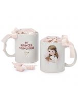 Taza Primera Comunión niña con Biblia 7caramelos caja regalo