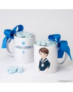 Ceramic cup Primera Comunión boy sailor 7 candies