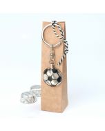 Ball metal key chain in kraft box 2 chocolates