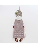 Felt advent calendar 84cm. beige Gnome